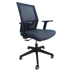 JYM - SILLA DE OFICINA GERENCIAL EN PAÑO BRAZOS GRADUABLES - NEGRA