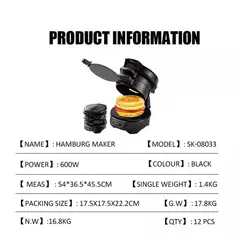 GENERICO - Maquina Para Preparación De Hamburguesas