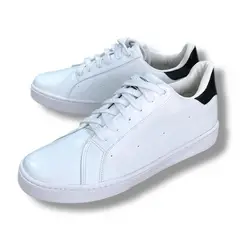 XIAN SHOES - Mocasin cordones hombre blanco muñeco negro C25