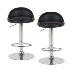 STAY ELIT - SET DE 2 SILLAS BUTACO ALTAS GIRATORIAS ACOLCHONADA PARA BARRA COLOR NEGRO
