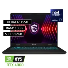 MSI - PORTATIL CYBORG INTEL ULTRA 7 155H RAM 16GB DDR5 SSD 512GB 15.6 RTX 4060 8GB