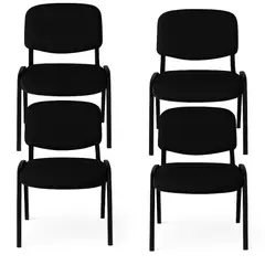 JYM - Set X4 Sillas de Recepción Interlocutora Sala de Espera - Negra