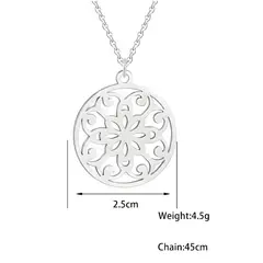 GENERICO - Collar para hombre y mujer dije Mandala Budismo de Acero Color Plata