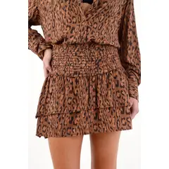 TENNIS - Falda corta con estampado de animal print multicolor para mujer