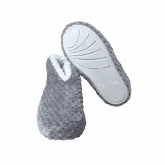 GENERICO - Babucha Tipo Botín Gris Claro - Diseño Elegante y Antideslizante