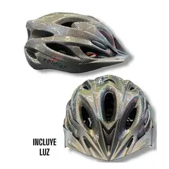 GENERICO - CASCO CICLISMO CARBONO CON LUZ