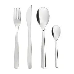 GENERICO - Juego De Cubiertos IKEA 16 Piezas 4x4 MOPSIG Gris