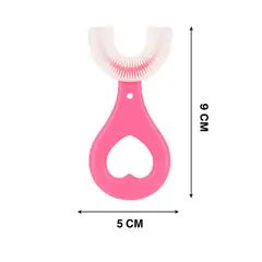GENERICO - Cepillo de dientes para bebes en forma de U - Rosado