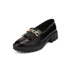 SEVENTEEN - MOCASINES NEGROS EN CHAROL CON HERRAJE DORADO CORANNY