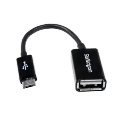 STARTECH - Cable Micro USB a USB A Hembra OTG 12cm Negro