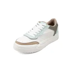 SEVENTEEN - TENIS BLANCOS CON APLIQUES BEIGES Y VERDES SAMBA