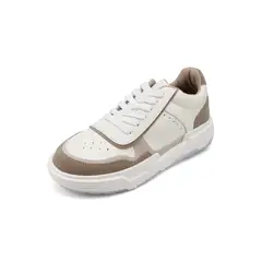SEVENTEEN - TENIS BLANCOS CON APLIQUES BEIGES Y CAFES NAKIA
