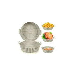 SKY - Canastilla Silicona Olla Freidora Air Fryer Reutilizable Color Gris