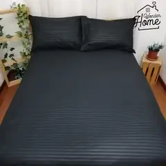 WONDER HOME - Sábana ajustable + 2 fundas negro Cama King microfibra suave