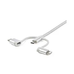 STARTECH - Cable Multicarga USB LTCUB1MGR 1 m – USB-A a Lightning / USB-C / Micro USB