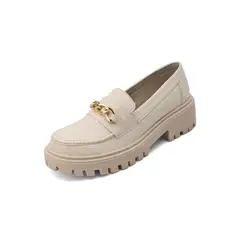 SEVENTEEN - MOCASIN BEIGE CON HERRAJE DORADO DENIS