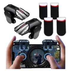 GENERICO - Gatillos Para Celular Gamepad G21 4 Clics + 2 Pares Dedales
