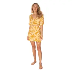 FIORY - Falda Corta Mujer Mostaza F093