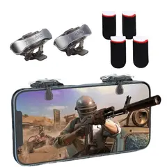 GENERICO - Gatillos Gamer Para Celular L R + 2 Pares De Dedales