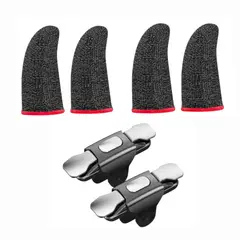 GENERICO - Gatillos L1 R1 Gamer Para Celular + 2 Pares De Dedales