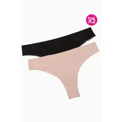 LILI PINK - Panty tipo brasilera paquete x2 en algodón