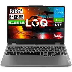 LENOVO - PORTATIL LOQ 15IAX9 INTEL CORE I5 12450HX SSD 2TB RAM 64GB RTX 3050 6GB