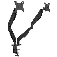 KLIP XTREME - Brazo Soporte Doble Monitor 13 a 32 Pulgadas con Mecanismo de Resortes
