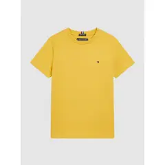 TOMMY HILFIGER - Camiseta amarilla Essential de cuello redondo