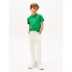TOMMY HILFIGER - Camiseta verde Essential de cuello redondo