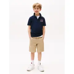 TOMMY HILFIGER - Polo azul con logo bordado