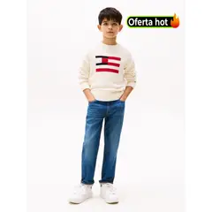 TOMMY HILFIGER - Jeans azul amplios Para Niño