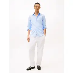TOMMY HILFIGER - Camisa celeste TH Flex de corte slim