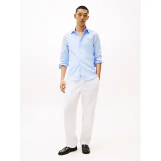 TOMMY HILFIGER - Camisa celeste TH Flex de corte slim