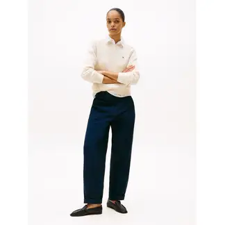 TOMMY HILFIGER - Saco blanco tejido de punto trenzado fino