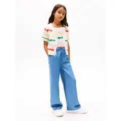 TOMMY HILFIGER - Pantalón azul de pierna ancha