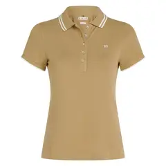 TOMMY HILFIGER - Polo beige de corte slim con logo a contraste
