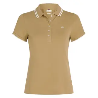 TOMMY HILFIGER - Polo beige de corte slim con logo a contraste