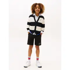 TOMMY HILFIGER - Bermudas negro con logo gráfico