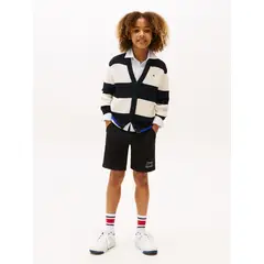 TOMMY HILFIGER - Bermudas negro con logo gráfico