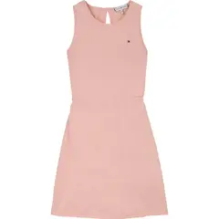 TOMMY HILFIGER - Vestido rosa sin mangas en mezcla de lino