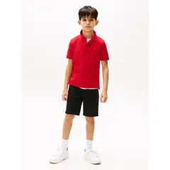 TOMMY HILFIGER - Polo rojo con logo y corte regular essential
