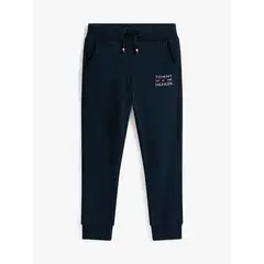 TOMMY HILFIGER - Jogger azul con bajo ajustado y logo Para Niño
