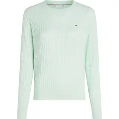 TOMMY HILFIGER - Saco verde tejido de punto trenzado fino