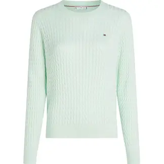 TOMMY HILFIGER - Saco verde tejido de punto trenzado fino