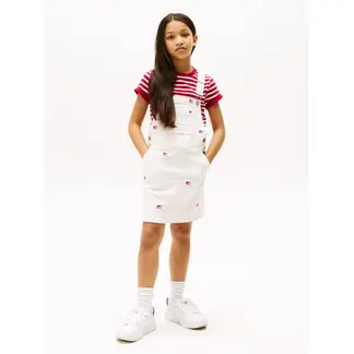 TOMMY HILFIGER - Overol azul vaquero con logos bordados