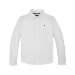 TOMMY HILFIGER - Camisa blanca de corte regular en piqué