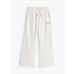 TOMMY HILFIGER - Joggers blanco de pierna ancha con logo bordado