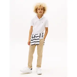 TOMMY HILFIGER - Polo blanco con logo y corte regular essential