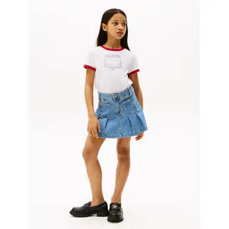 TOMMY HILFIGER - Camiseta blanca slim con logo de Hilfiger