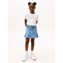 TOMMY HILFIGER - Camiseta blanca tipo universitaria de cuello redondo